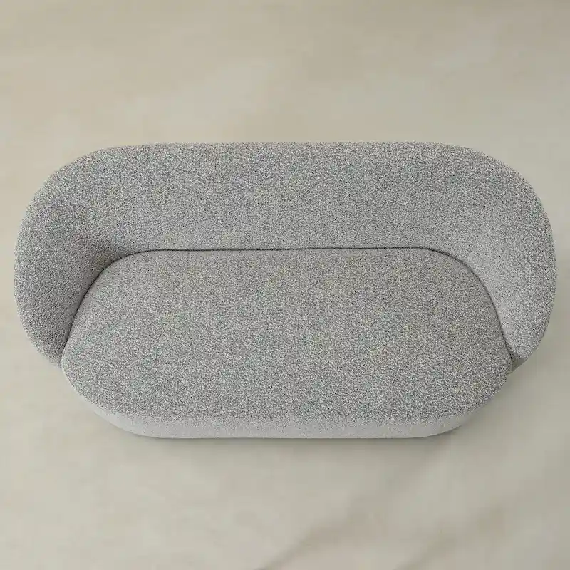 KINWELL Sherpa Upholstered Loveseat Boucle Sofa Couch, 68W