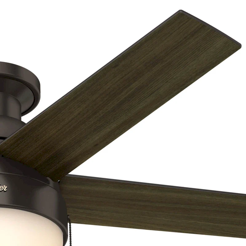 Hunter 46  Anslee Low Profile Ceiling Fan with LED Light Kit and Pull Chain - Silver