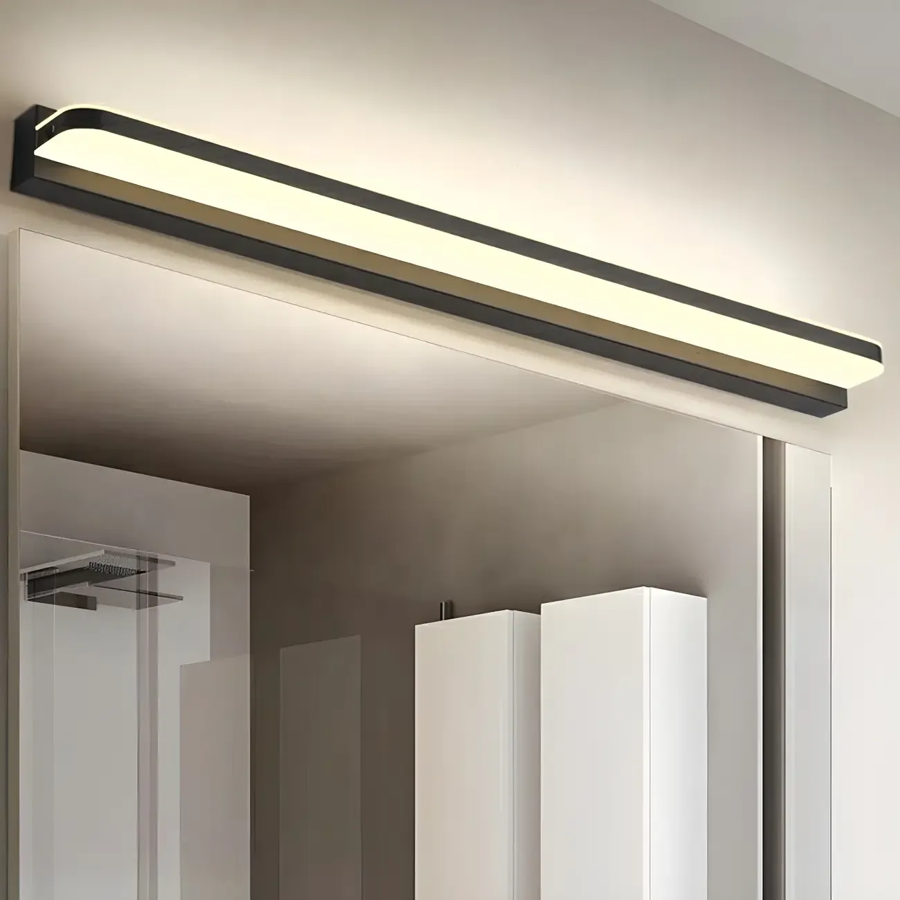 Nordic LED Black Linear Vanity Lamp with Acrylic Shade