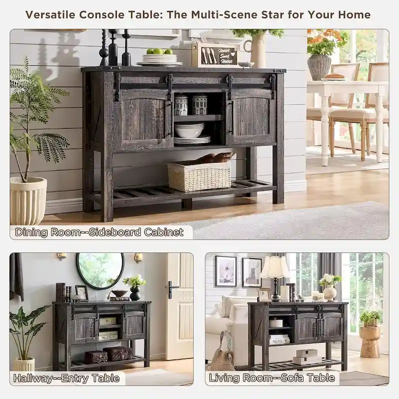 Farmhouse Entryway Table, Rustic Console Table, Wood Sofa Table