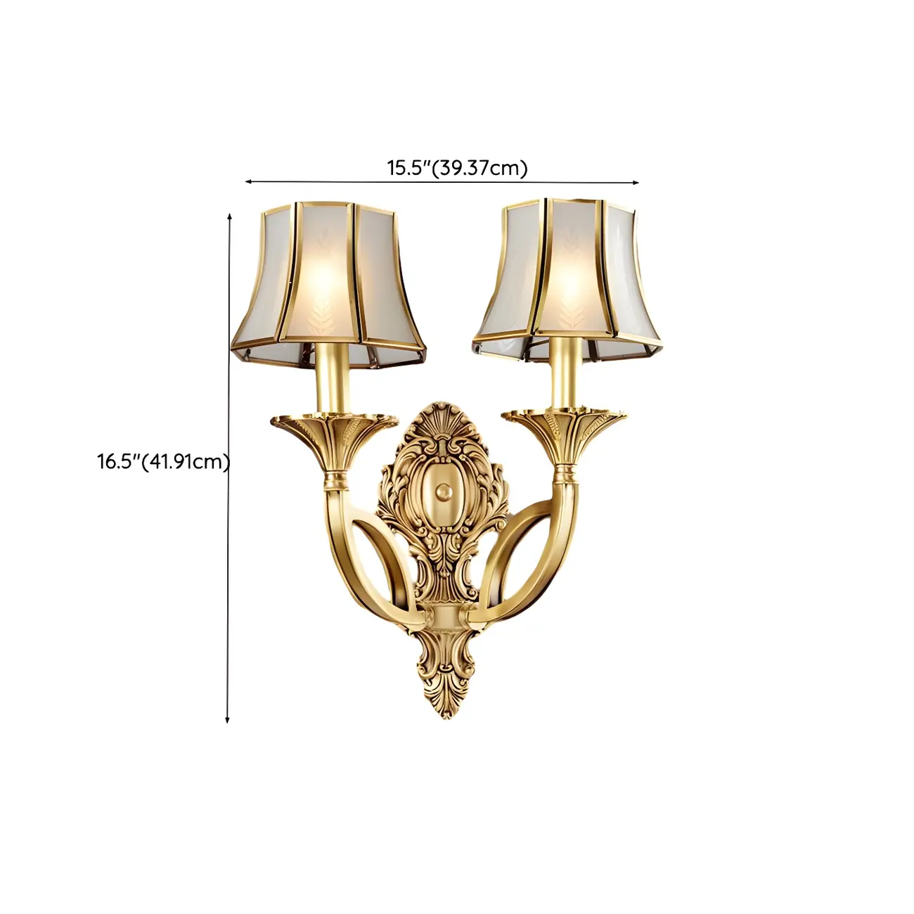 Modern Geometric Gold LED Wall Sconce with Glass Shade