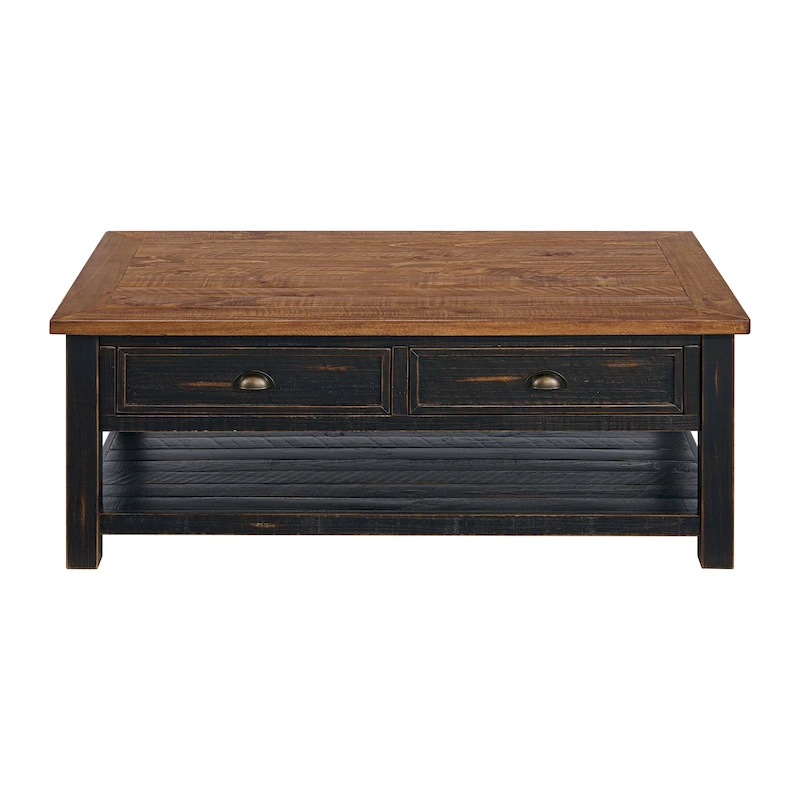 The Gray Barn Downington Solid Wood 2-Drawer Coffee Table