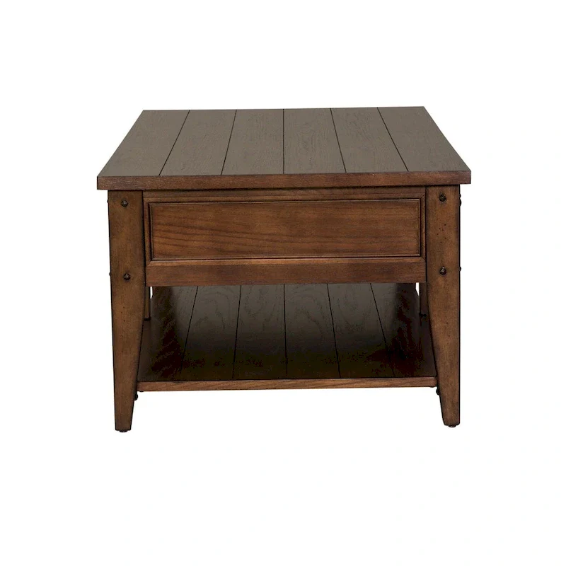 Liberty Furniture Lake House Cocktail Table Rustic Brown Oak