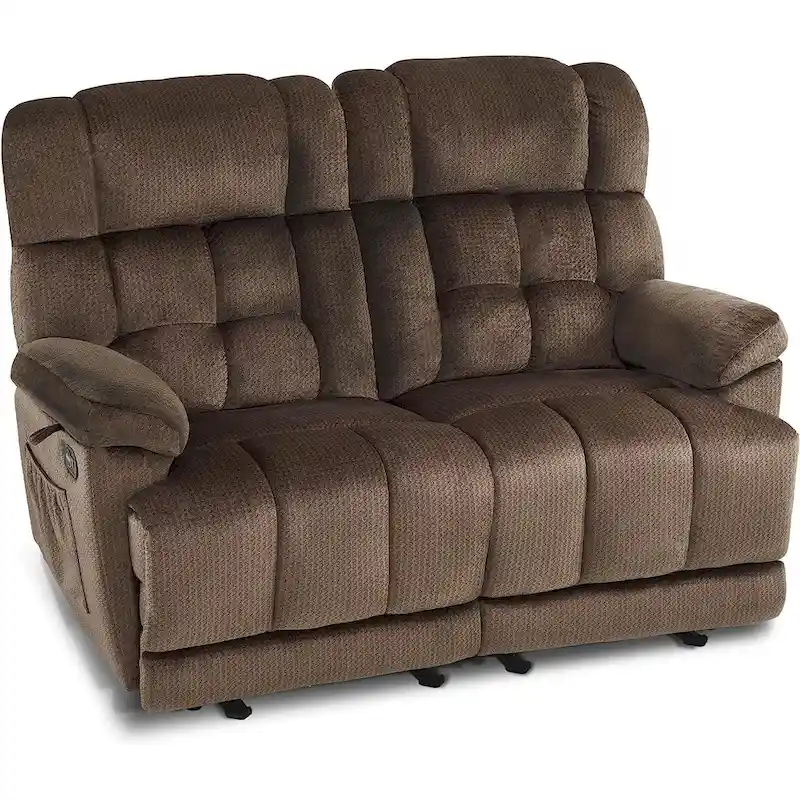 Power Reclining Loveseat, Red/Grey/Beige/Blue/Brown, Heat & Massage, Seats 2