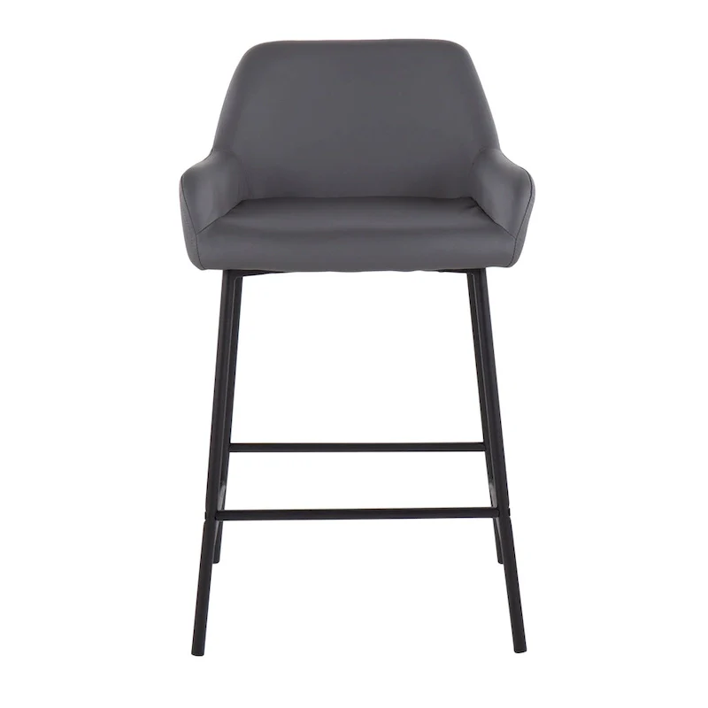 Galotti Black Fixed-Height Upholstered Counter Stool - Set of 2