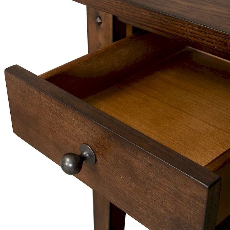 Lake House Rustic Brown Oak Chair Side Table