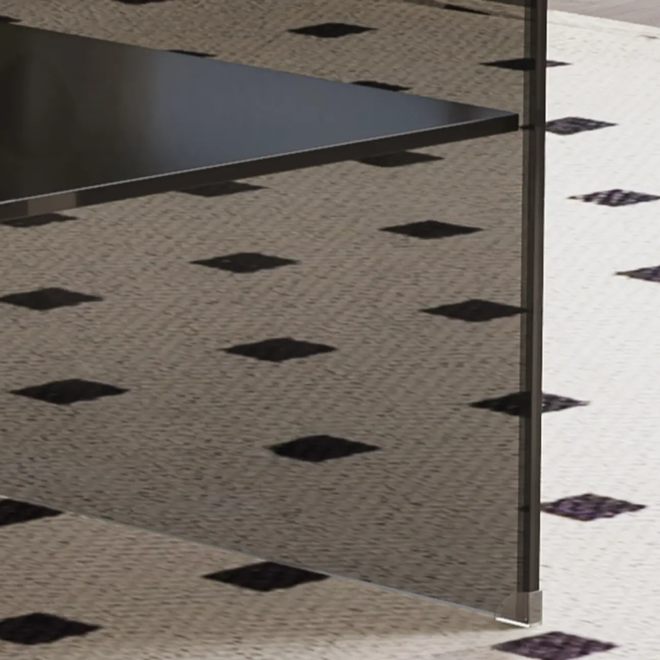 Modern Rectangular Black Coffee Table with Transparent Design