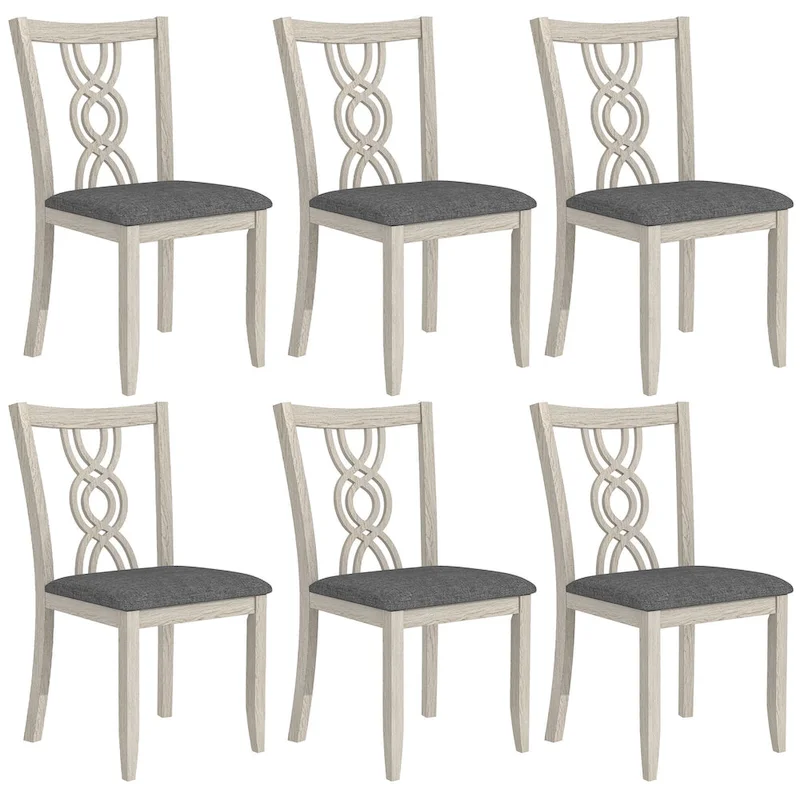 VECELO Solid Wood Dining Chairs Set of 2/4/6, Kitchen Side Chair