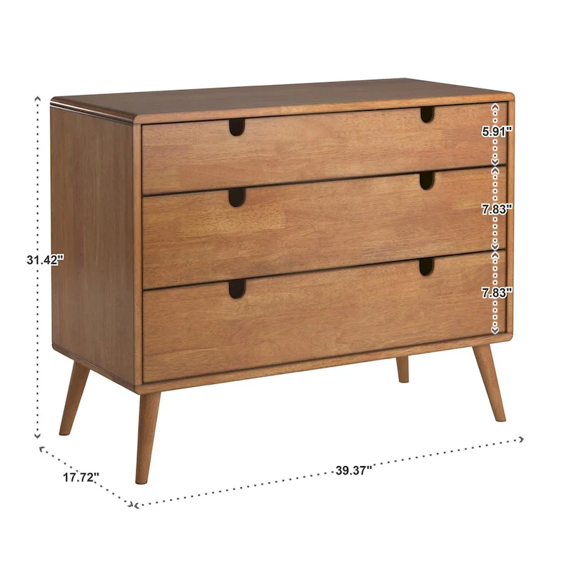 Clark Oak Finish 3-drawer Dresser