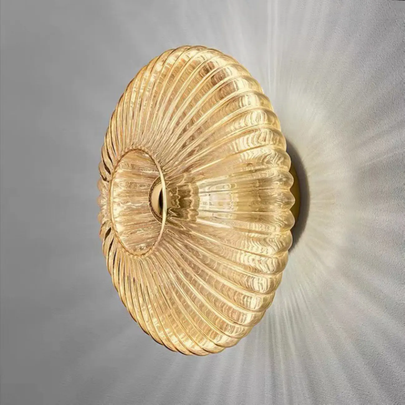 Modern Glass Gold Ripples Design Wall Sconce