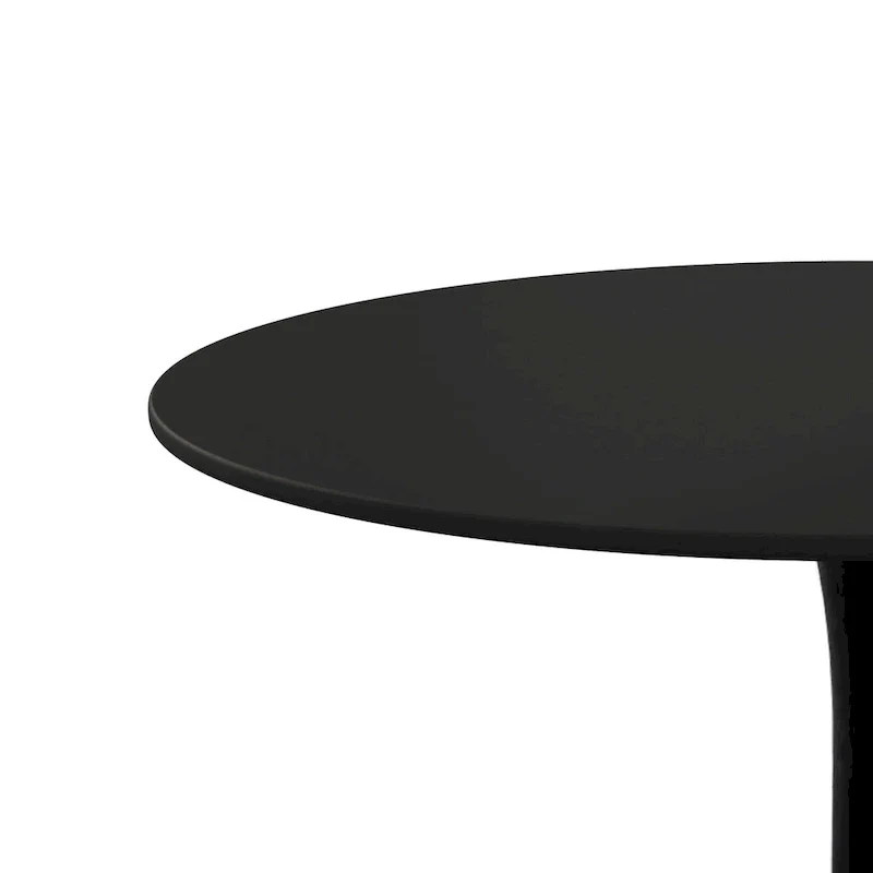Round Dining Table with Metal Base – White Marble / Black Marble / Oak+Black / Black / White / Natural+White, Seats 2-4