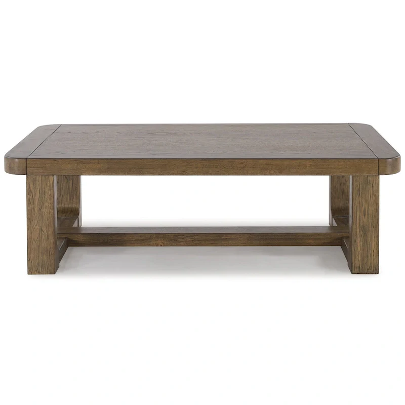 Light Brown Coffee Table 56W x 30D x 17H, Rustic Wood Living Room Center Table