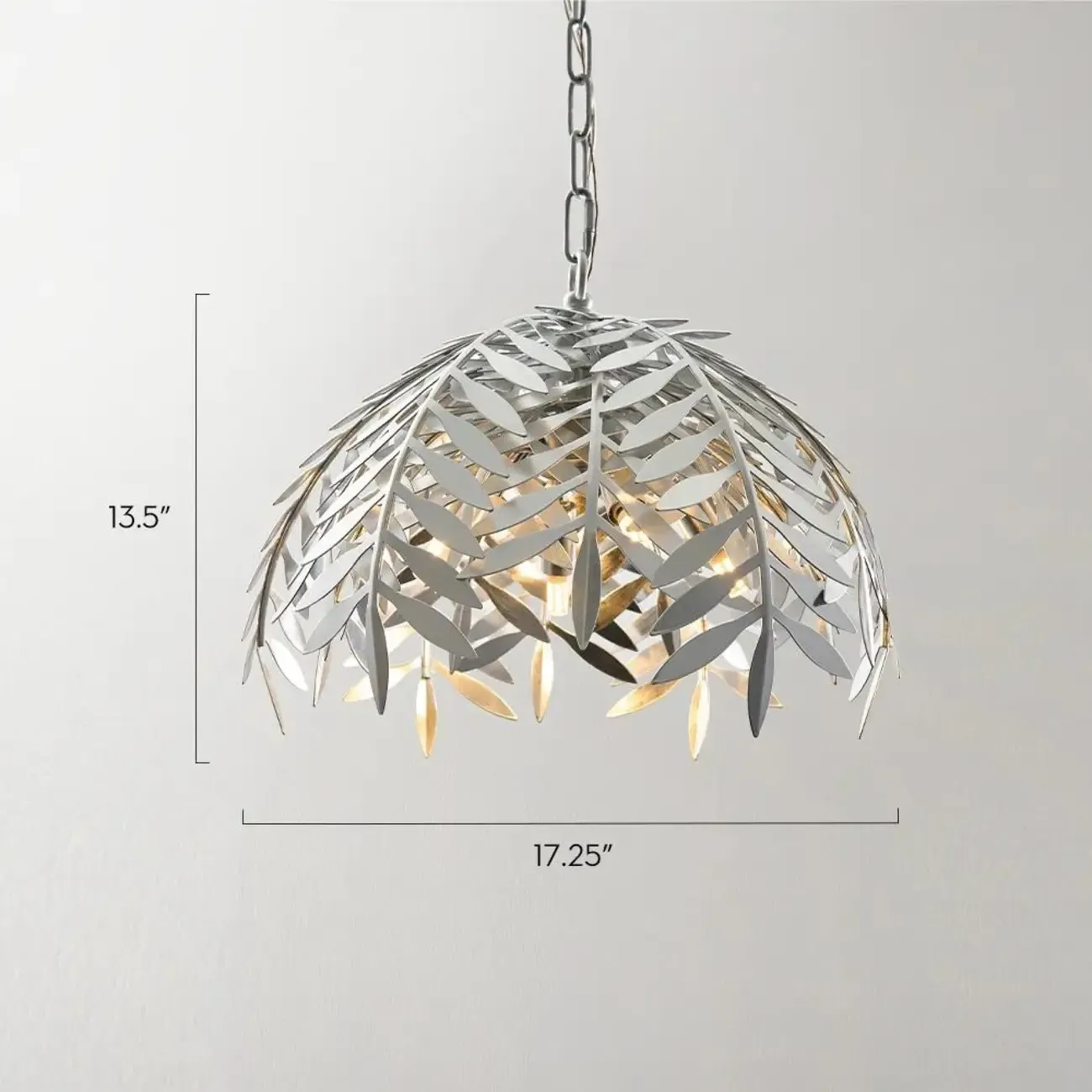 Modern Metal Silver Leaf Shape Pendant Light