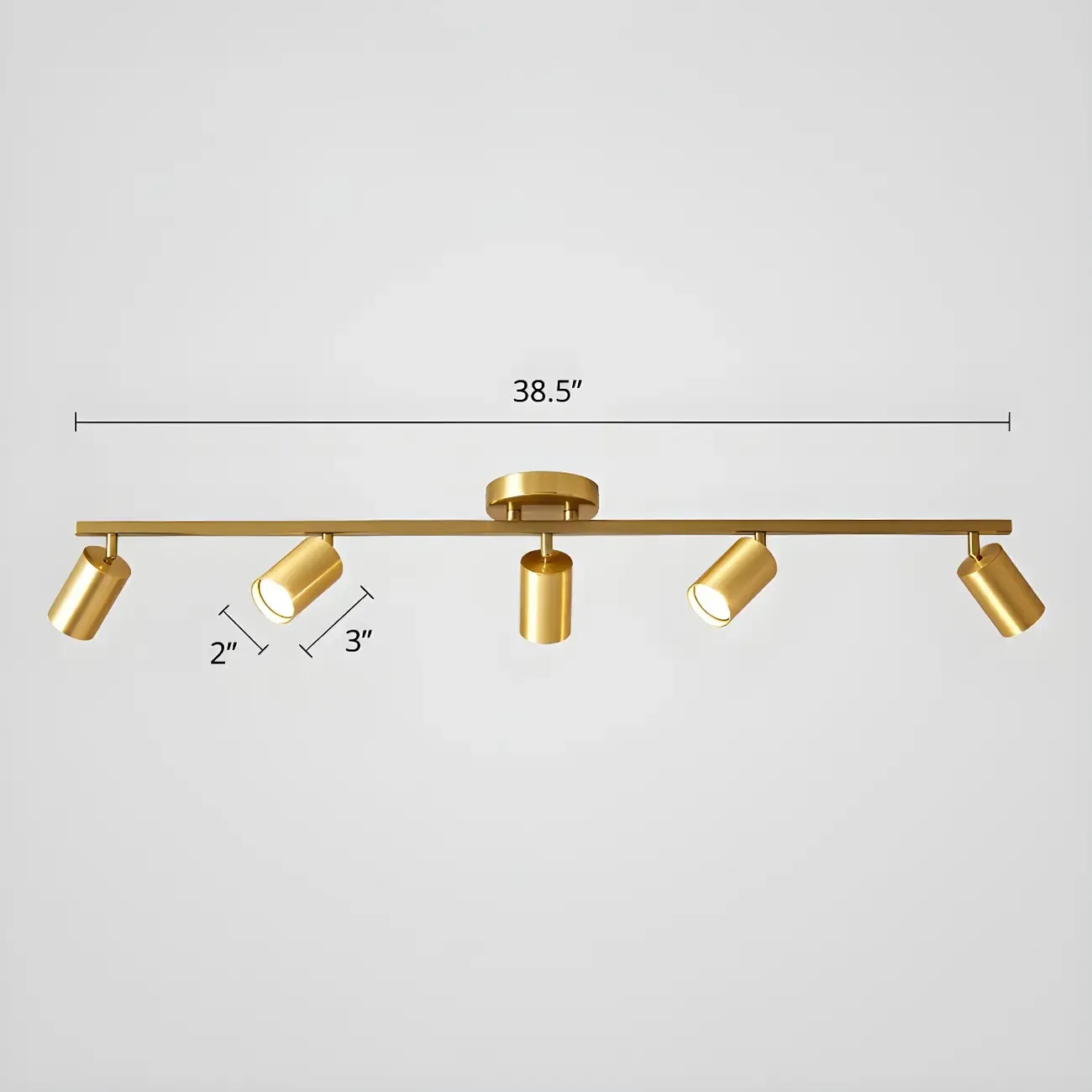 6-Light Modern Golden Swing Arm Semi Flush LED Track Light