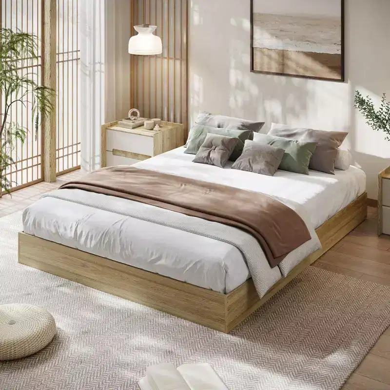 Twin Size Wood Platform Bed Frame - Wooden Bed Frame Without Headboard, Wood Slat Support, No Box Spring Needed, Easy Assembly