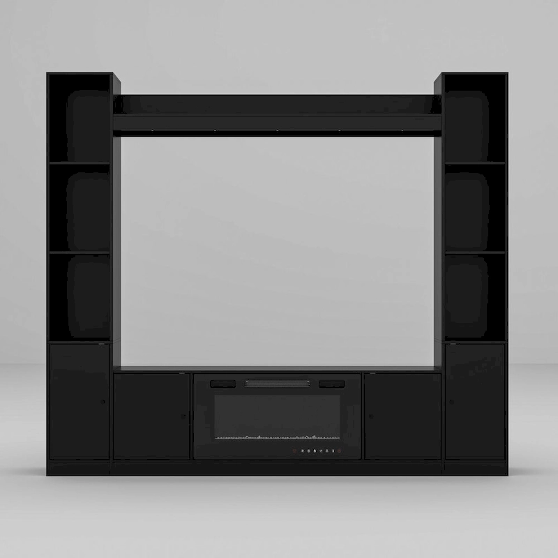 TV Stand/Electric Fireplace Ensemble Cozy Stylish Living Room Solution