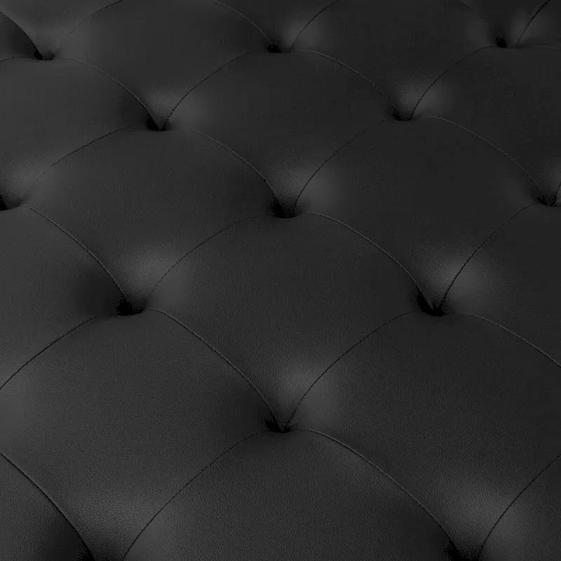 Studio Designs Home Camber Metal and Tufted Leather Large Cocktail Ottoman