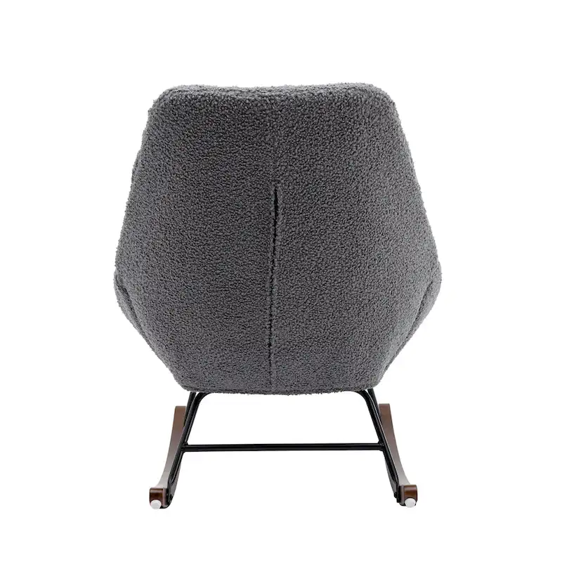 Tufted Upholstered Padded Seat Rocking Chair-Boucle