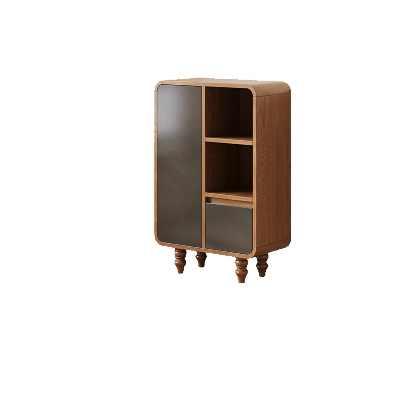 Mid-Century Modern Wooden Vertical Display Bookcase