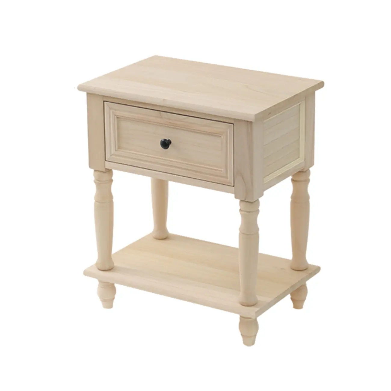 Traditional Wood Nightstand with Drawers