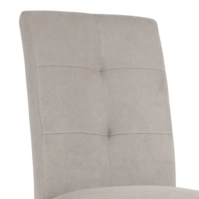 Upholstered Dining Chairs with Tufted High Back and Brushed Legs Set of 2
