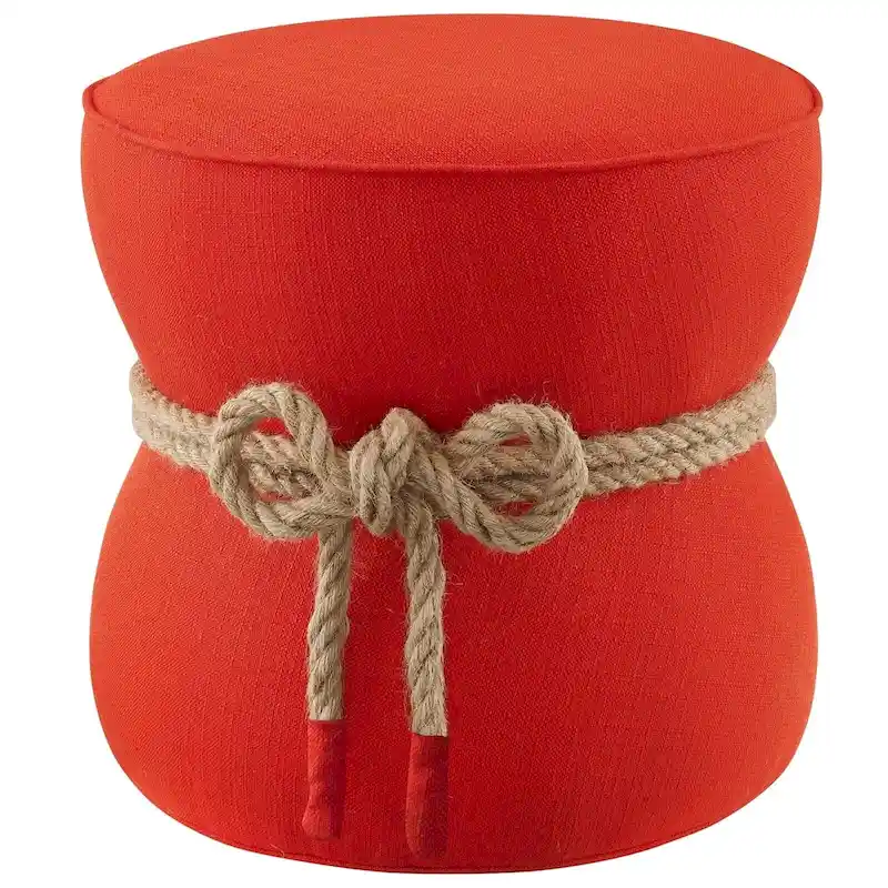 Beat Nautical Rope Upholstered Fabric Ottoman