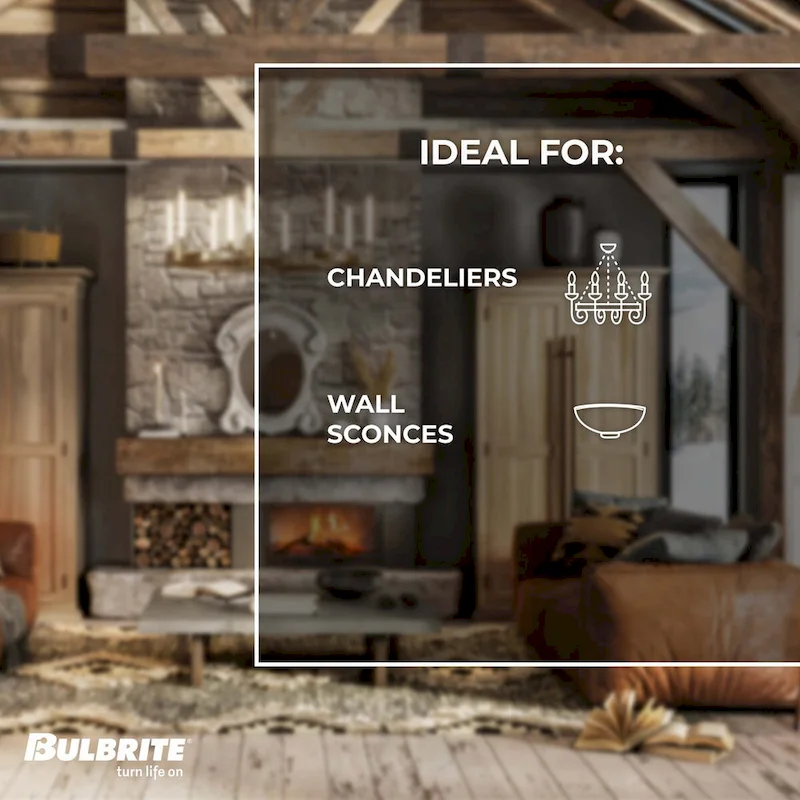 Bulbrite LED Filament Pack of (4) 5 Watt Dimmable 15 Inch T9 Light Bulb with Antique Glass Finish and Medium (E26) Base