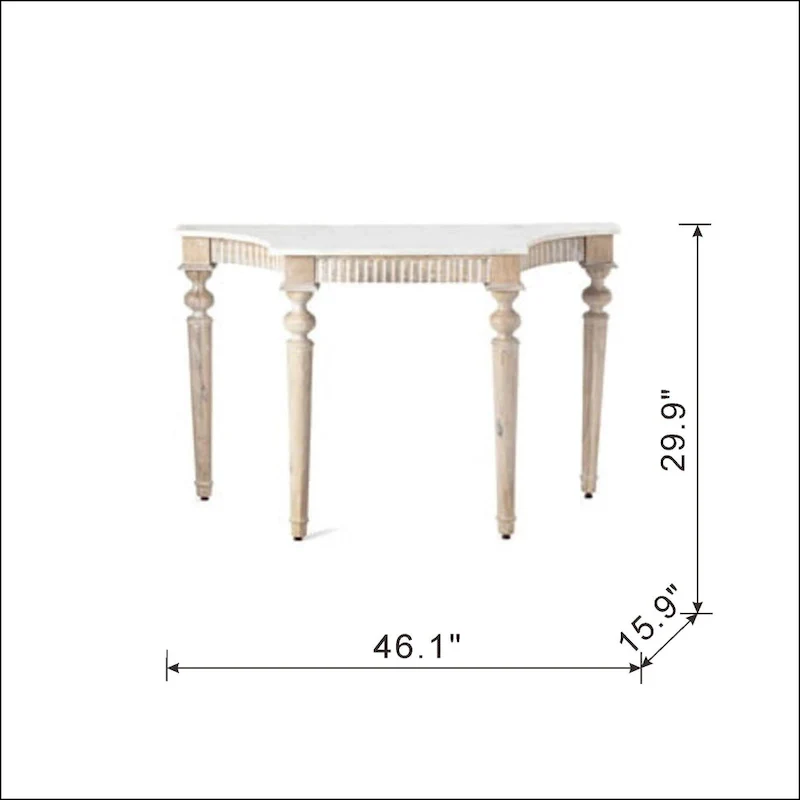 A&B Home Adela Marble-Top Console Table
