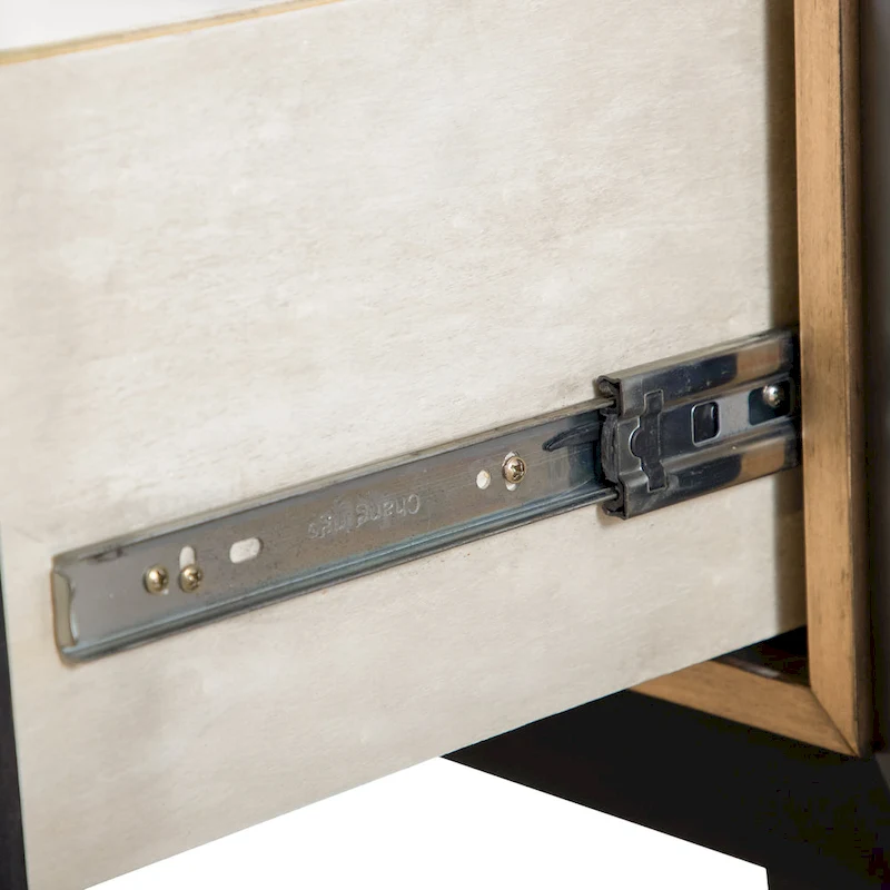 Furniture of America Nyx Modern 2-Drawer Espresso & Gold Nightstand