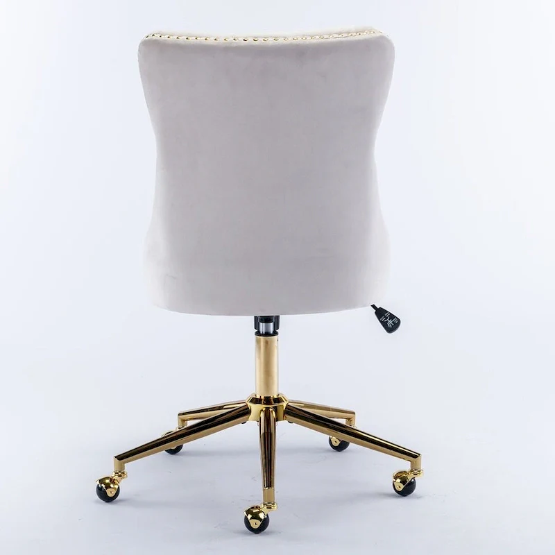 Office Chair with Wheels, Adjustable Height, Velvet Upholstered Tufted Button Computer Desk Chair Swivel