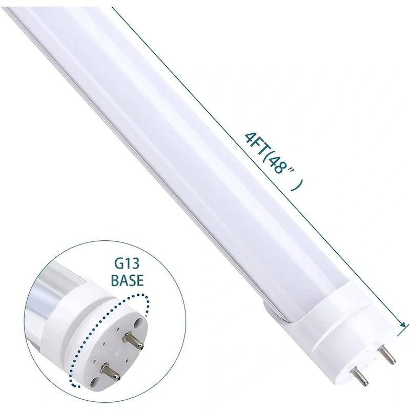 Luxuries 4FT LED T8 Ballast Bypass Type B Light Tube, 18W, Single-Ended & Dual-Ended Connection, 2340LM, 4000K, 30 Pack - 30pcs