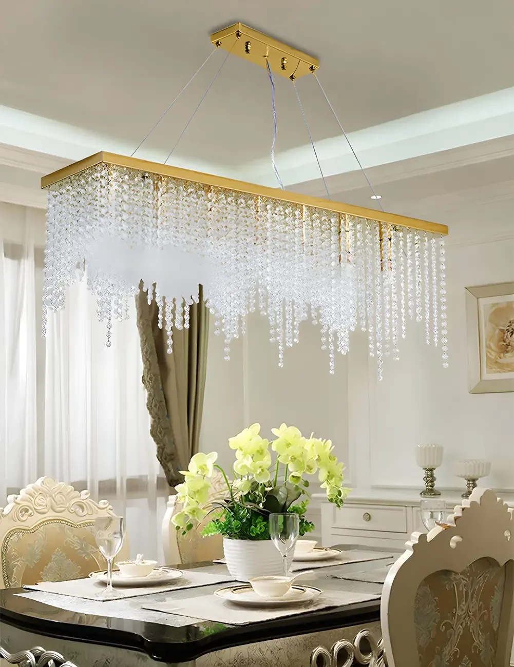 Kitchen Luxury Modern Gold Crystal Pendant Light