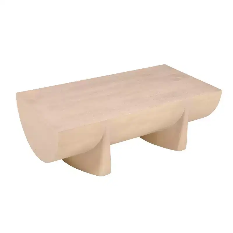 Royal Hampton Coffee Table | 48 Log Design | Natural Mango Wood Hand Crafted