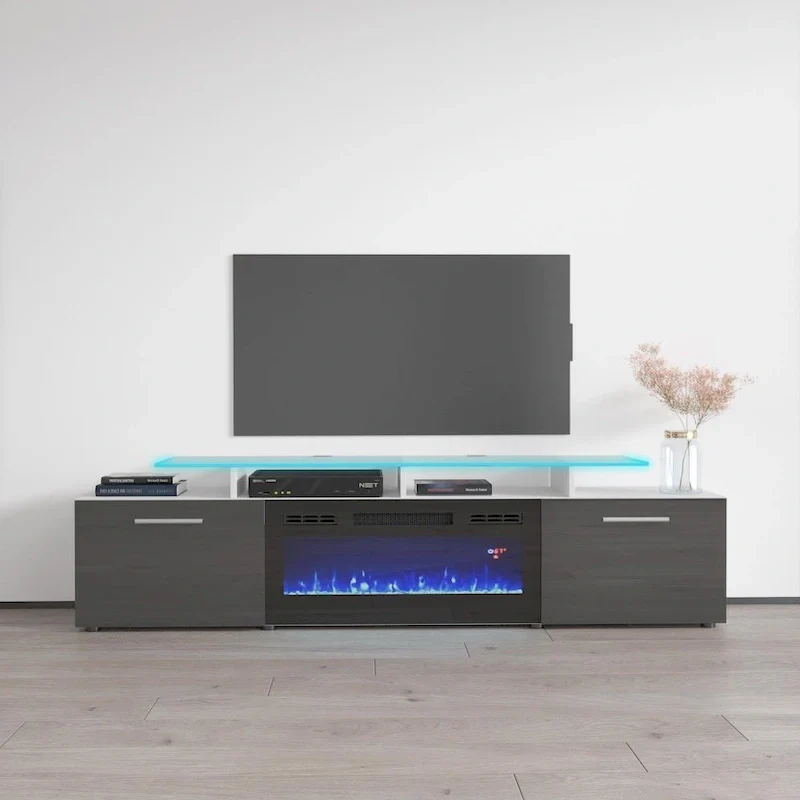 Rova EF Electric Fireplace Modern 75 TV Stand