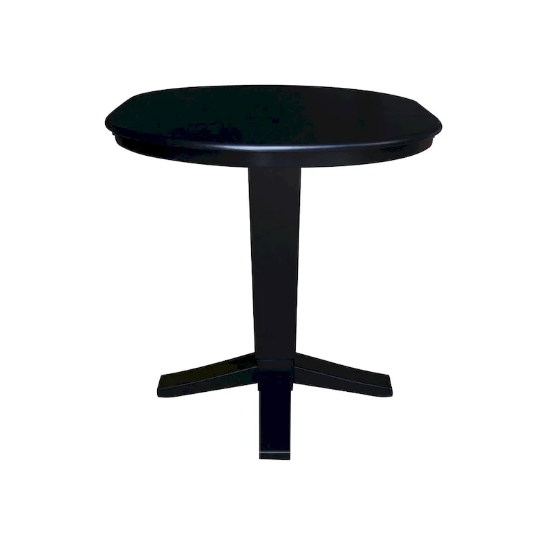 36 in Round Top Pedestal Counter Height Dining Table with 12 in Leaf
