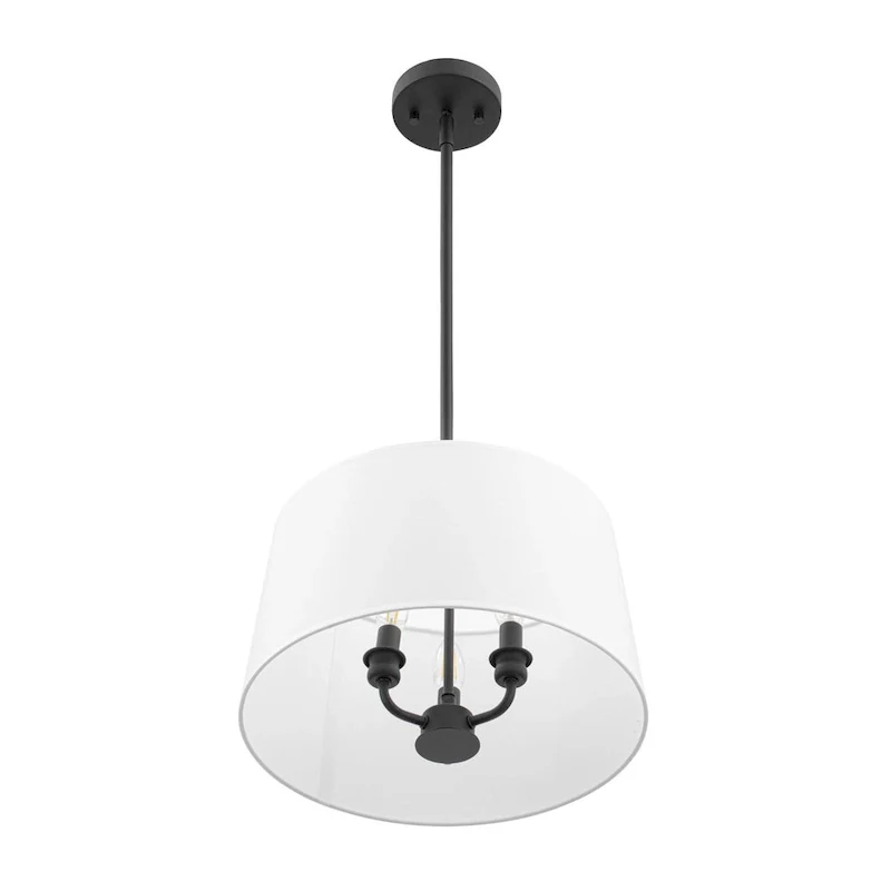 Prominence Home Billet Convertible Pendant/Semi-Flush with Fabric Shades