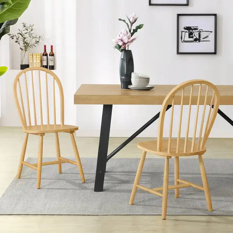 Declan Farmhouse High Back Spindle Dining Chairs (Set of 2) by Christopher Knight Home - 36H