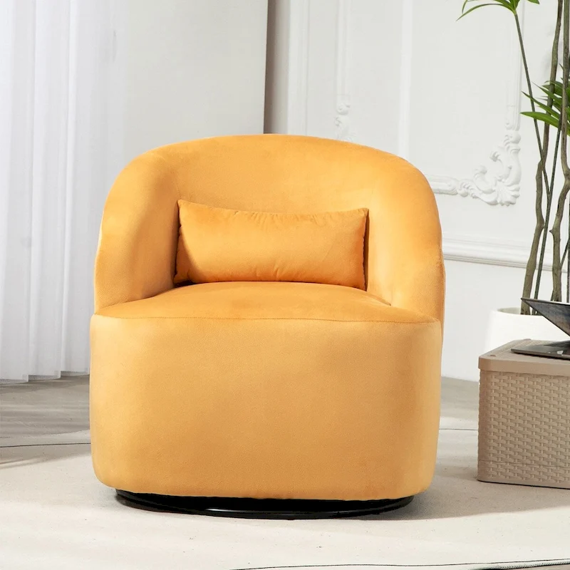 US Pride Furniture Accent Chair with Barrel-shaped Design and 360 Degree Swivel Feature