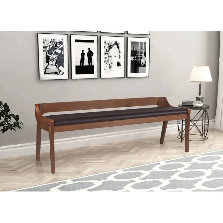 Rasmus Mid Century Wood Dining Bench