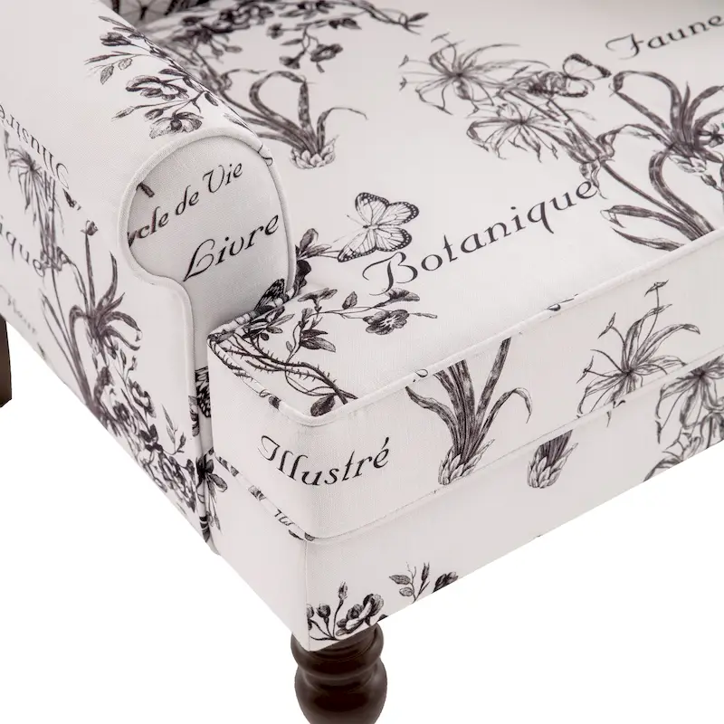 Accent Arm Chair with Turned Legs and Round Arms