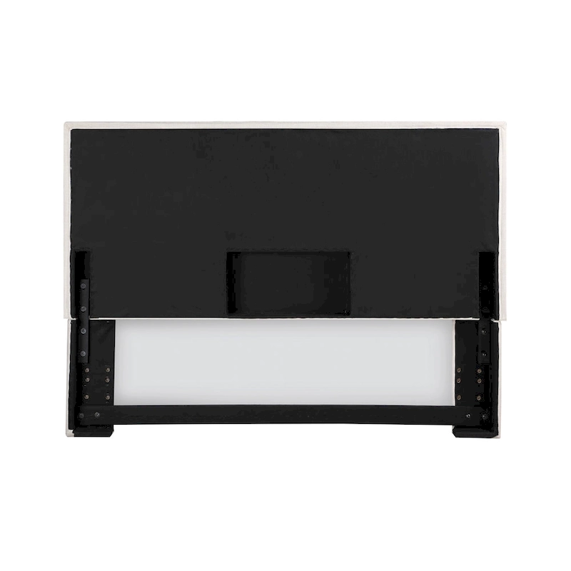 Gemma Sand Upholstered Headboard with Flange Details