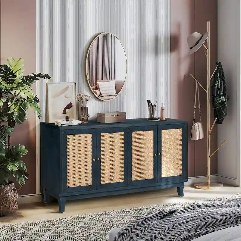 Rattan Sideboard Buffer Cabinet