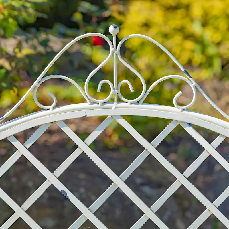 Iron Garden Bench  Stephania  in Antique White