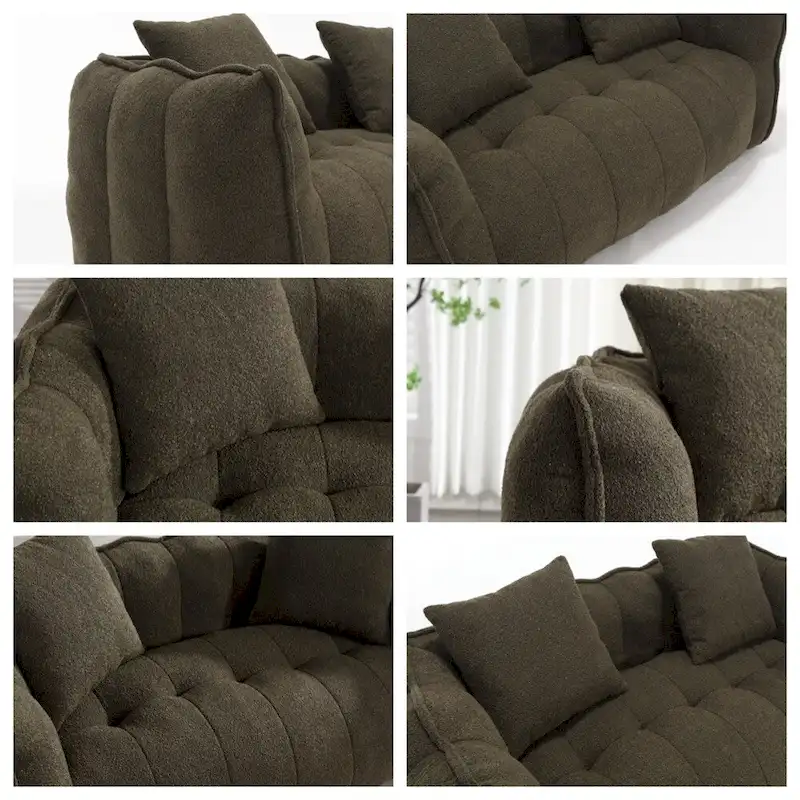 Modern Chenille Recliner Sofa with High Resilience Foam