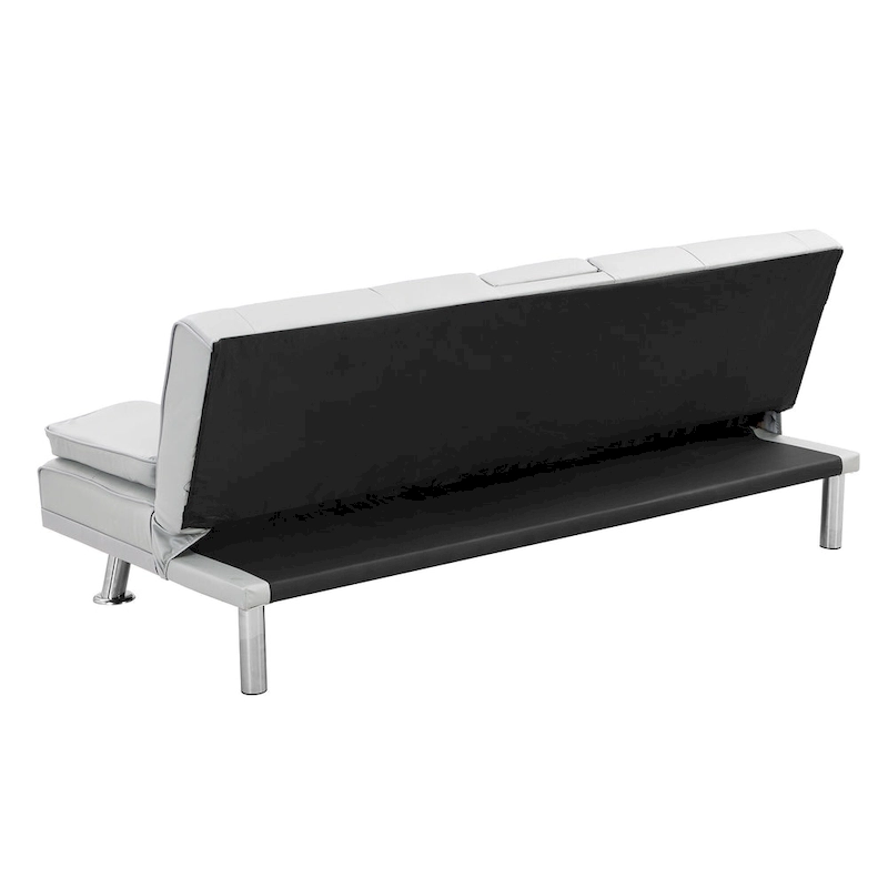 66.1 PVC Loveseat Sofa Bed with Wood Frame and Stainless Legs