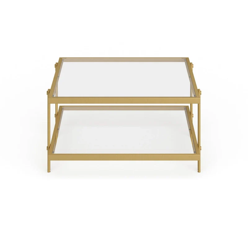 Inez Modern Steel and Glass Coffee Table