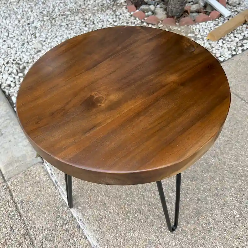 Greenage Teak End Table Solid Live Edge Side Table