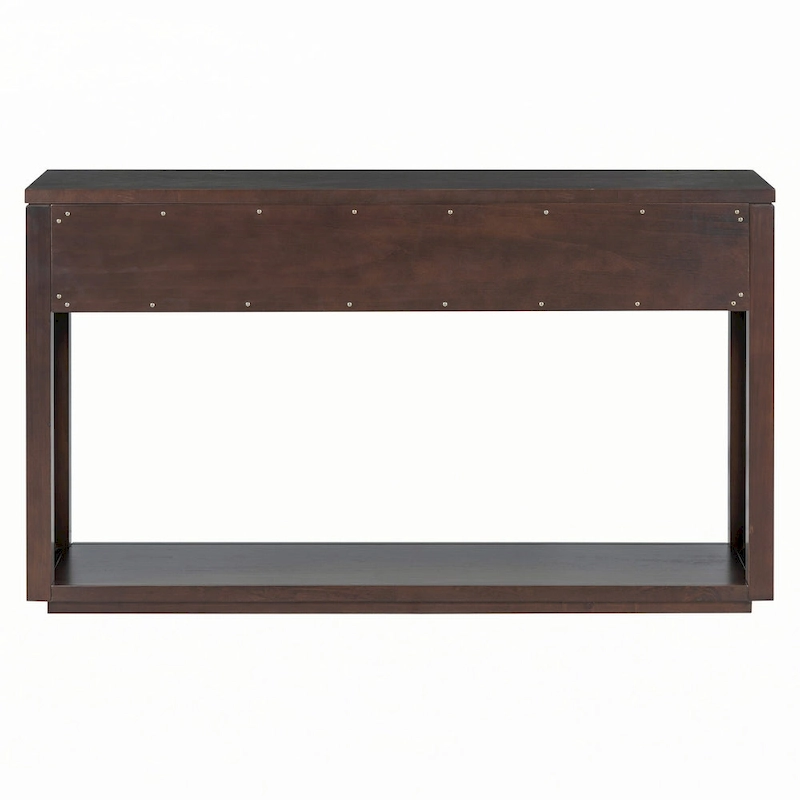 55 Rustic Wooden Entryway Console Table(Espresso)