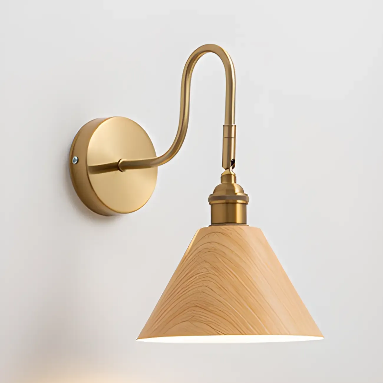 Mini Cone Modern Vanity Light with Walnut Shade