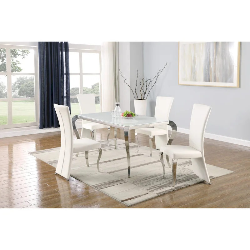 Somette Tabitha White Rectangle High Back Dining Chair (Set of 2)